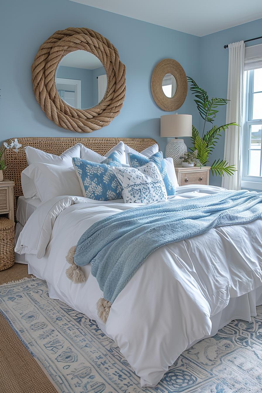 15 aesthetic ideas for the coastal bedroom for a dreamy retreat 15 15 6. Charge frame coastal mirror-0