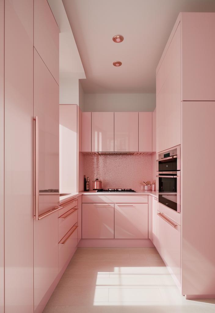 35 Charming Pink Kitchen Ideas: a Feminine Flair in Your Cooking Space 4 2. Rose Gold Hardware Accents-0