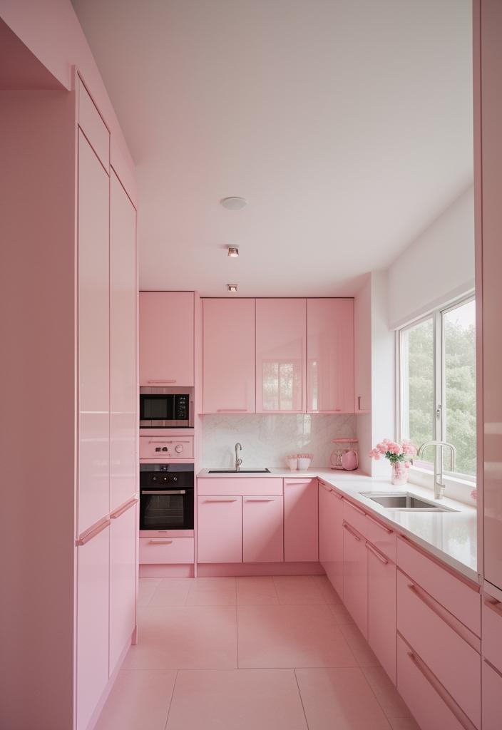 35 Charming Pink Kitchen Ideas: a Feminine Flair in Your Cooking Space 32 27. Rose Quartz Island-0