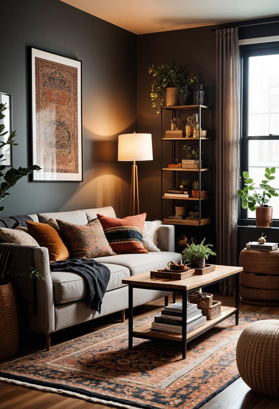 25 Genius Tiny Living Room Ideas 24 7. Carpet stratification for cozy life-1