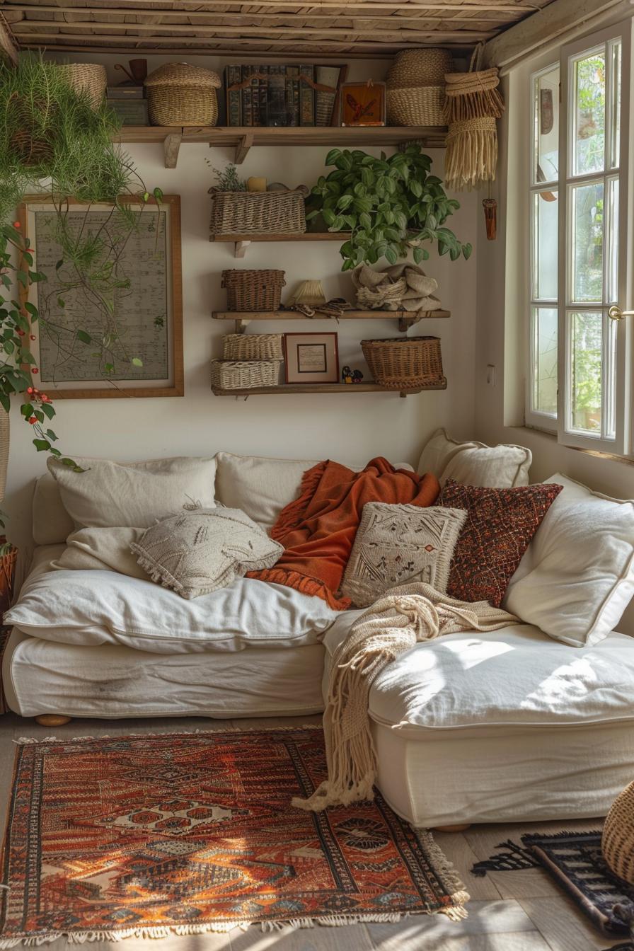 25 Genius tiny living room ideas 25 7. Carpet stratification for cozy life-2