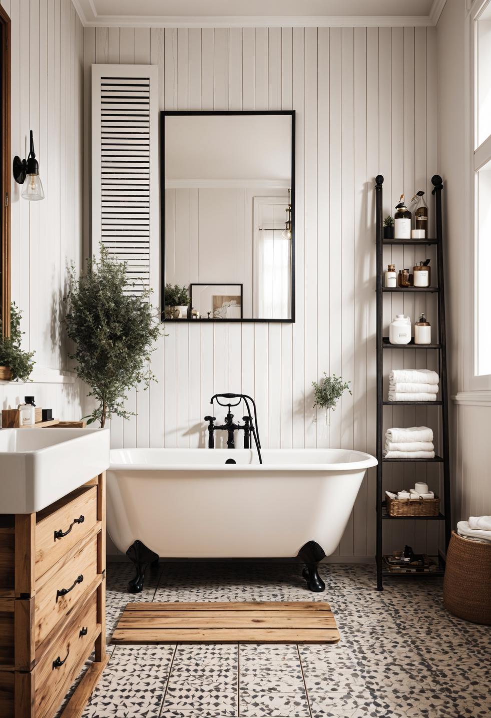 19 breathtaking black and white bathroom designs that inspire you 22 17. Rustic black and white elegance-0