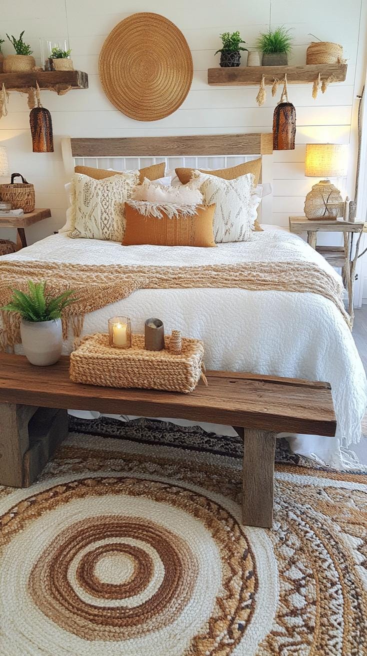 15 unique Boho bedroom decoration ideas that you have to see 41 14. Rustic boho meditation corner ideas-1