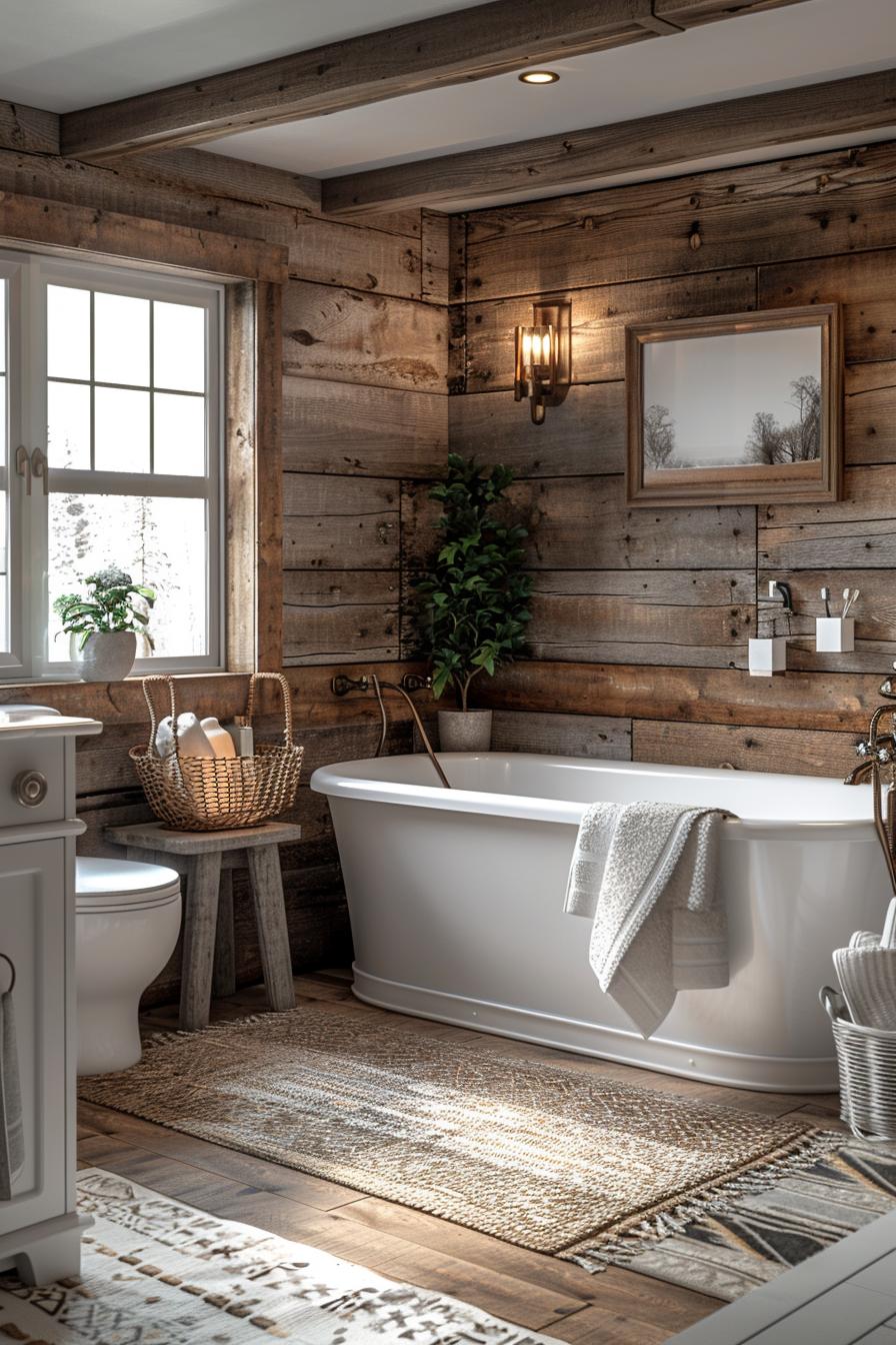 15 beautiful Shiplap bathroom styles to impress your guests 29 13. Rustic cabin bathroom inspiration-1