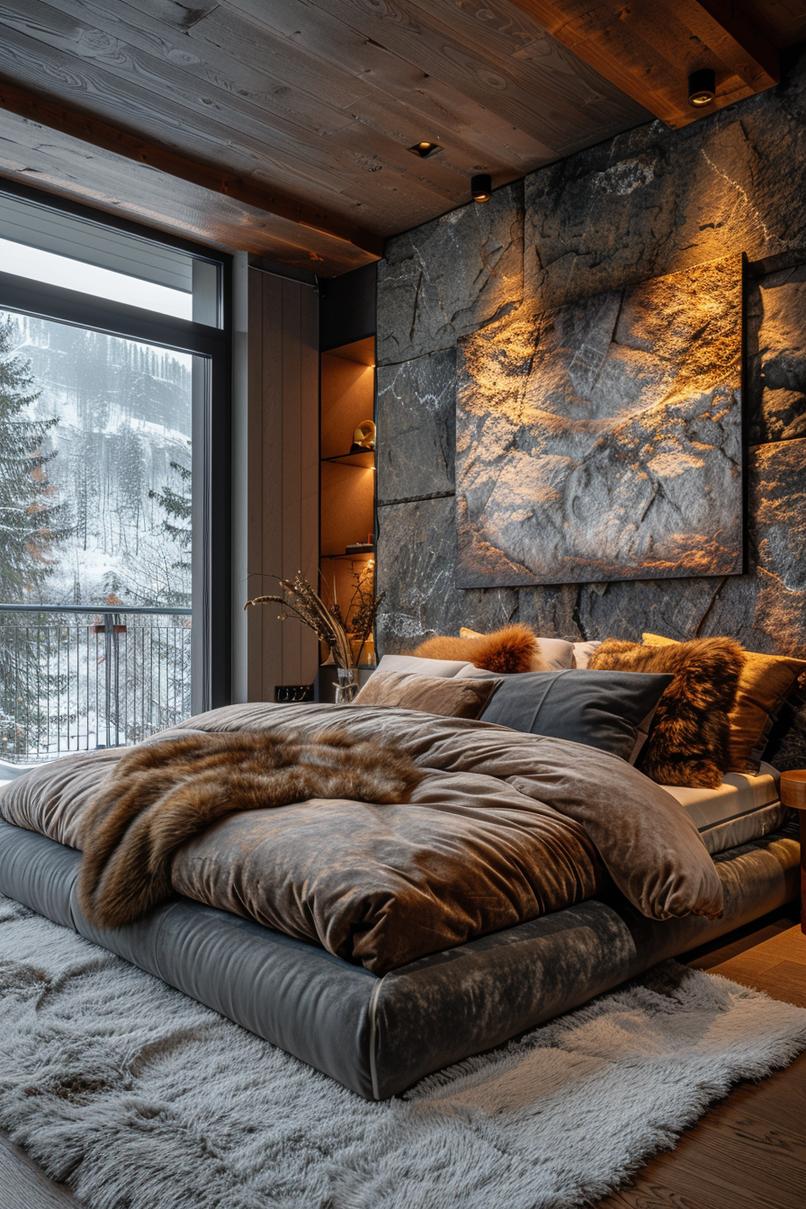 19 Best earthy modern bedroom ideas for a cozy retreat 64 19. Rustic-chic mountain bedroom retreat-0