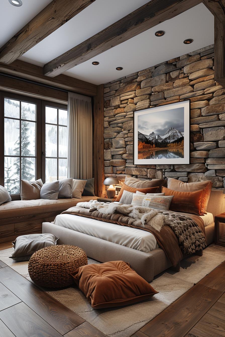 19 Best earthy modern bedroom ideas for a cozy retreat 65 19. Rustic-chic mountain bedroom retreat-1