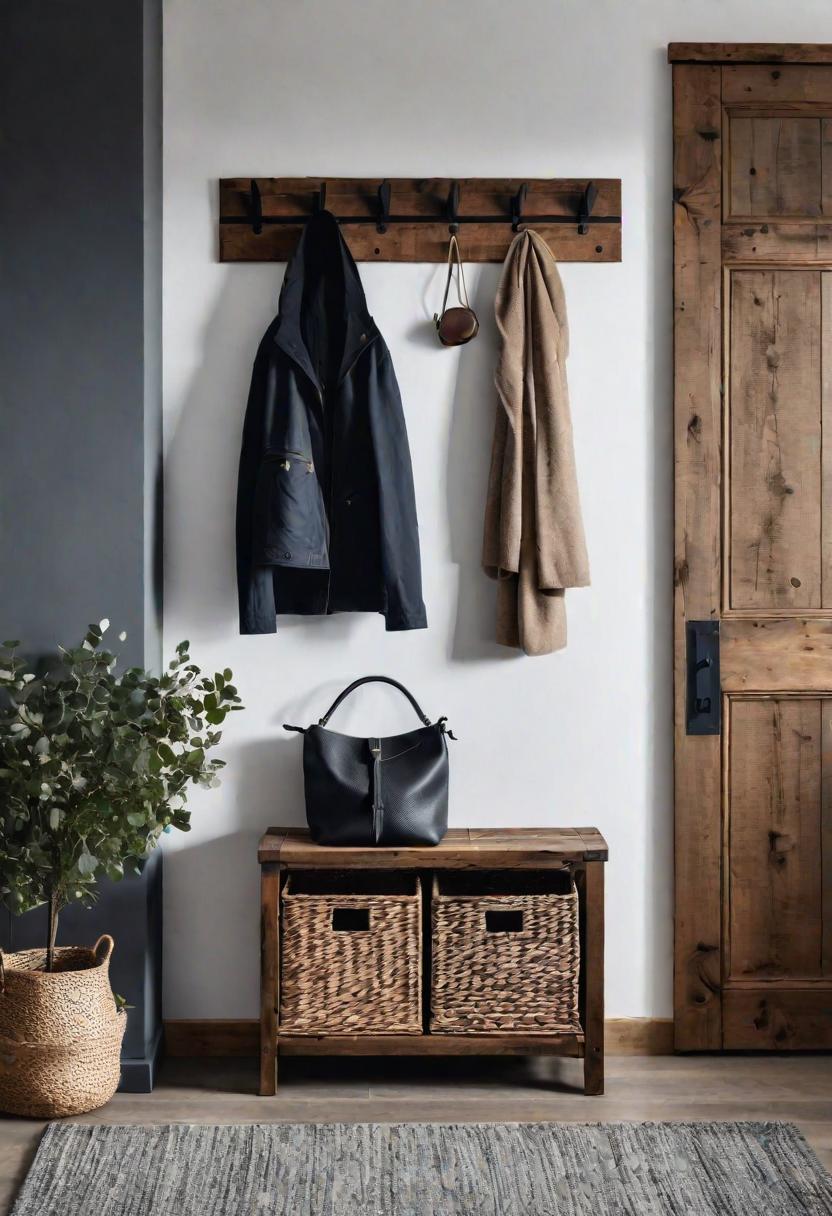 39 Chic Small Entrance Hall Ideas: Creative Solutions for Welcoming Spaces 9 7. Rustic Coat Rack Inspiration-0