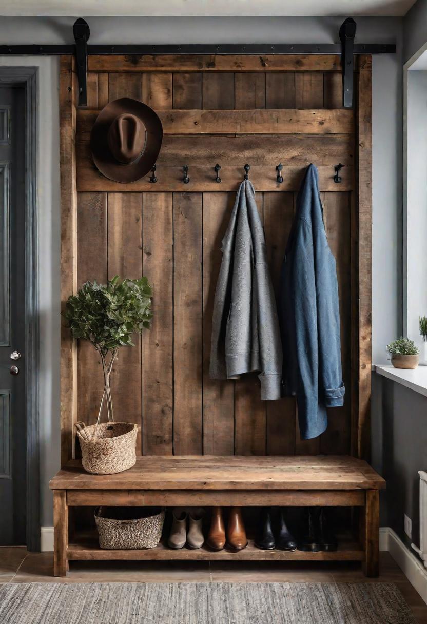 39 Chic Small Entrance Hall Ideas: Creative Solutions for Welcoming Spaces 10 7. Rustic Coat Rack Inspiration-1