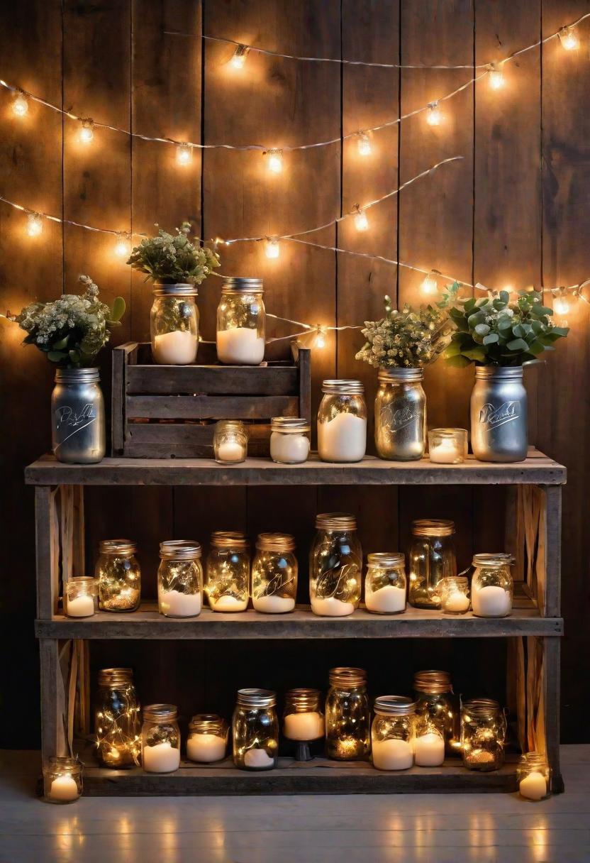 27 atemberaubende Eingangstischdekor -Ideen, um Ihren Eingang 4 zu erhöhen 4 2. Rustikale Kiste Mason Jar Decor-0