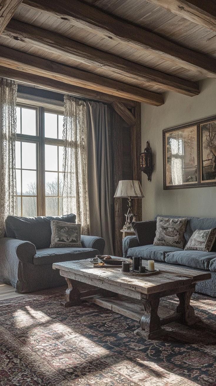 19 Cozy atmospheric farmhouse living room ideas, the WoW 27 9. Rustic elegance in the farmhouse decor-0