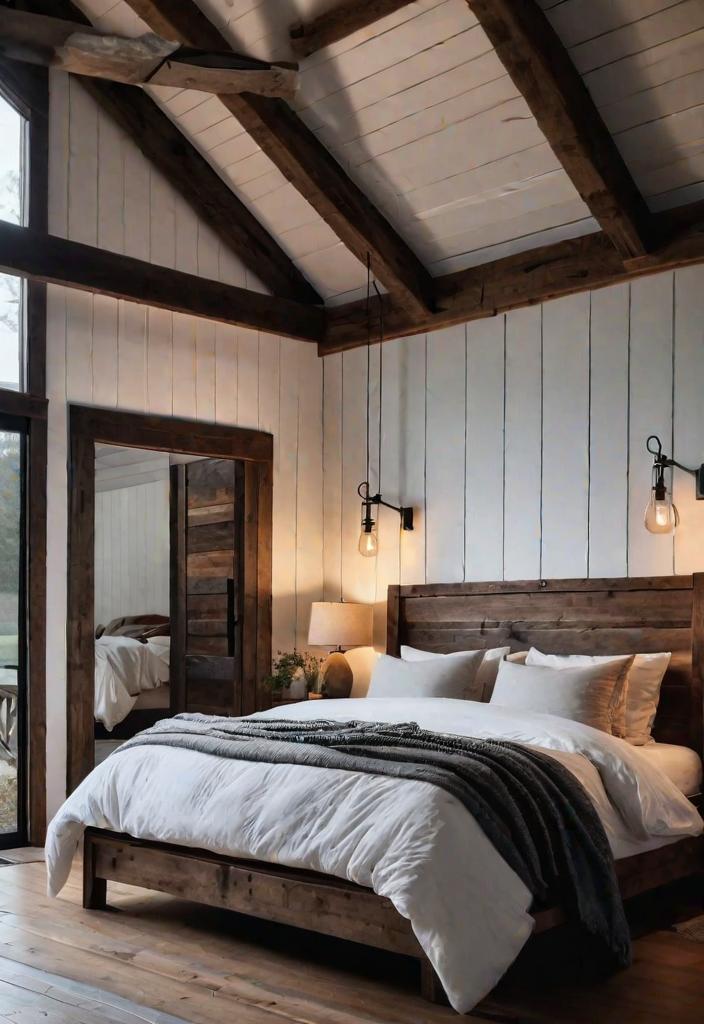 38 Genius Farmhouse Bedroom Ideas 4 2. Rustic Farmhouse Bedroom Design-0