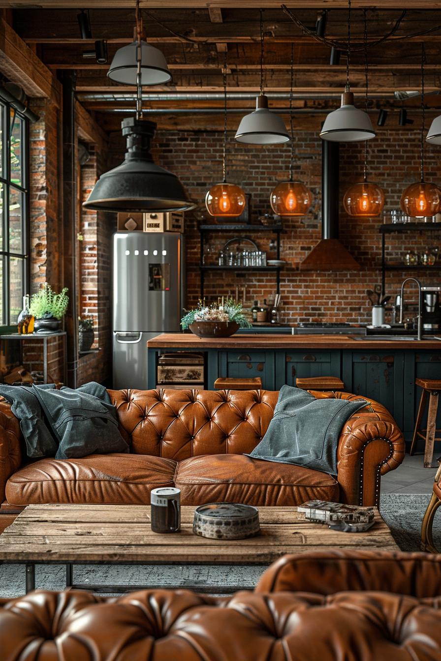 19 unique earthy living room ideas for a cozy makeover 22 22 7. Rustic industrial living room Inspiration-0