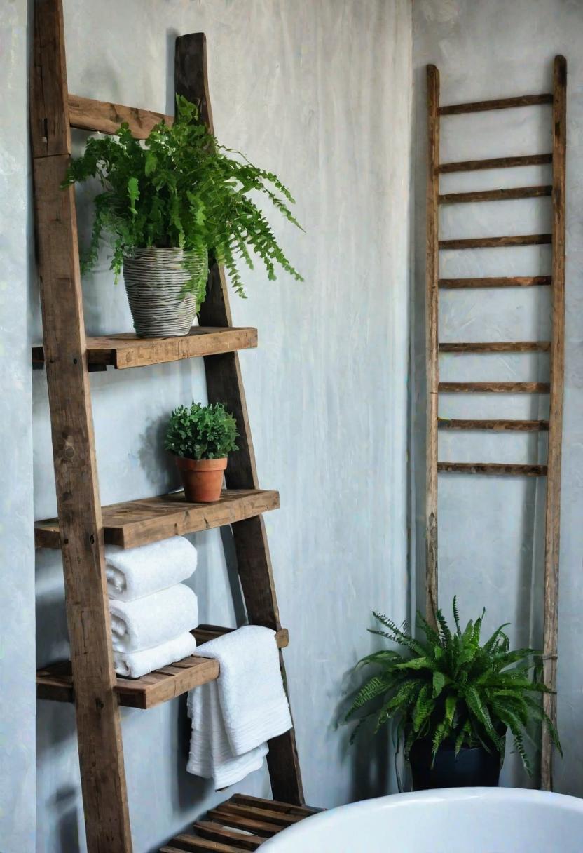 15 Genius & beautiful bathroom shelf ideas you have to see 5 2. Rustic conductor shelves Inspiration-0