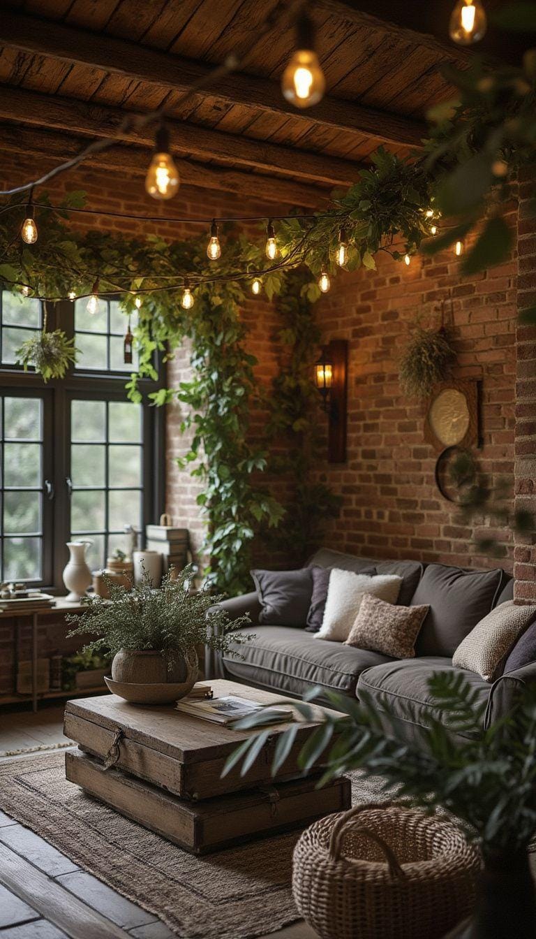 19 cozy Moody farmhouse living room ideas, the wow 11 3. Rustic lighting for cozy atmosphere-2