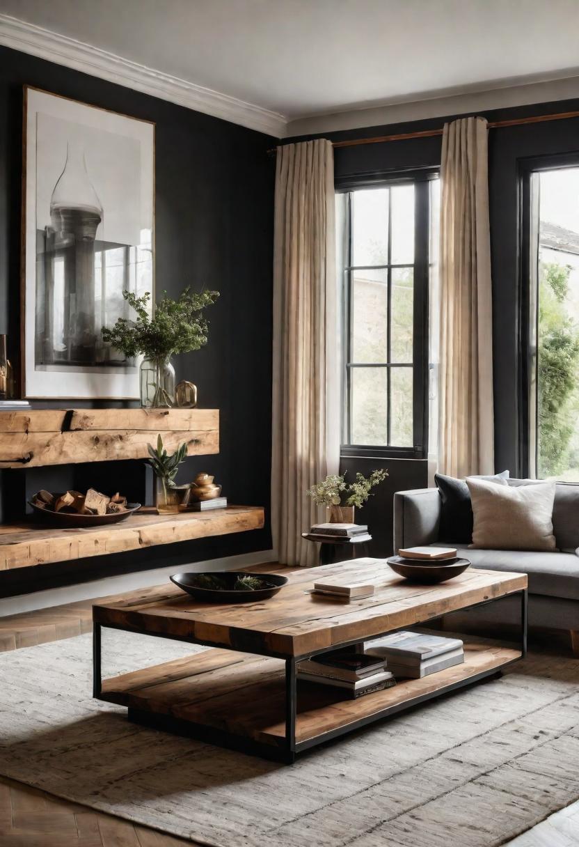 49 Modern Living Room Ideas: Create a Contemporary Haven 9 7. Rustic Modern Living Room Ideas-0