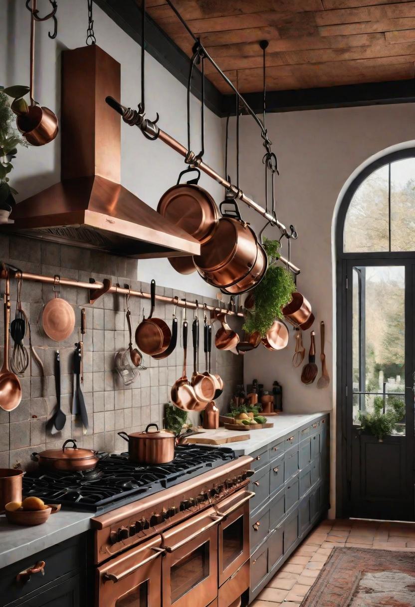43 Aesthetic Kitchen Ideas to Transform Your Space 17 15. Rustic Pot Racks for Kitchens-0