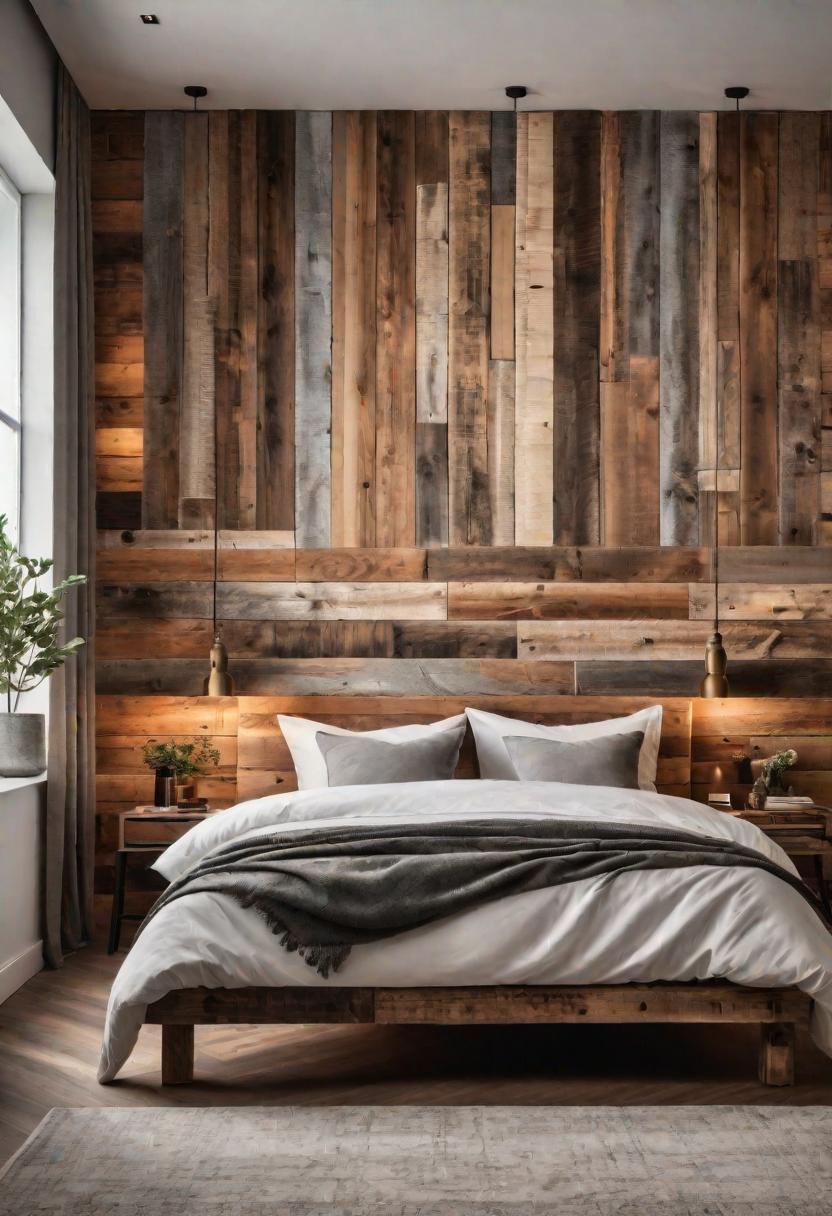 35 Stunning Bedroom Accent Walls for a Cozy Makeover 14 7. Rustic Reclaimed Wood Accent Wall-0