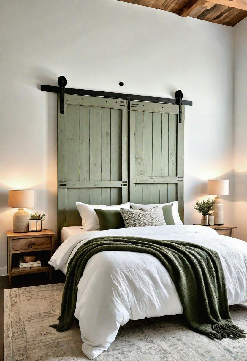 39 Dreamy Bedroom Decor Ideas (New) 12 8. Rustic Sage Green Headboard-0