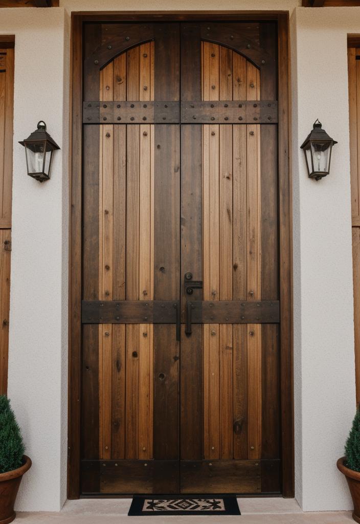29 Stunning Wooden Door Designs for Main Entrances 3 1. Rustic Wood Door Design Ideas-0