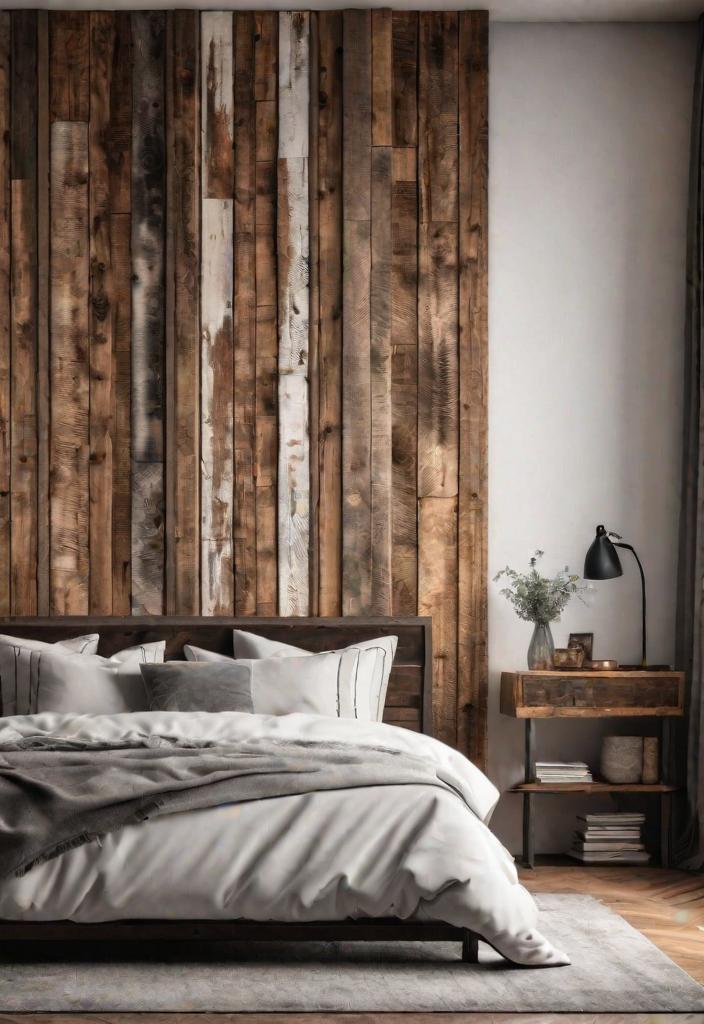 38 Genius Farmhouse Bedroom Ideas 38 36. Rustic Wood Headboard Art-0