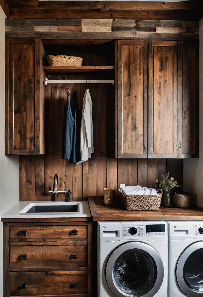 20 innovative laundry room ideas: stylish storage solutions 19 14. Rustic wooden cabin