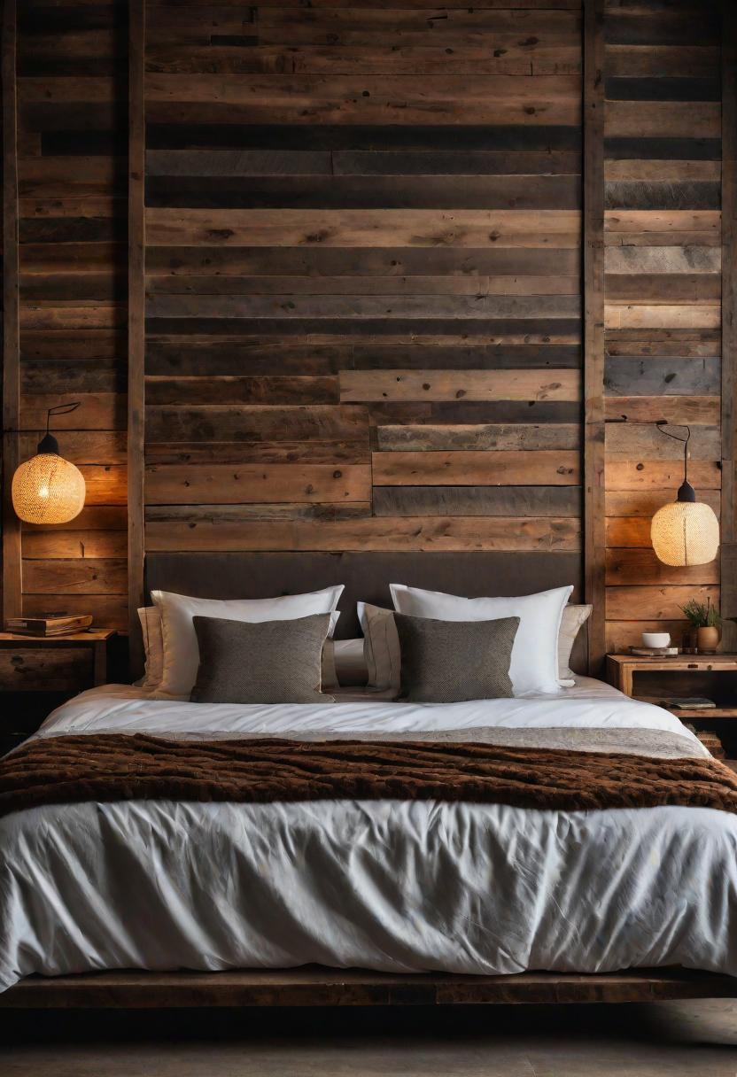36 Earthy Bedroom Ideas for a Serene Space 8 3. Rustic Wooden Headboard Ideas-1