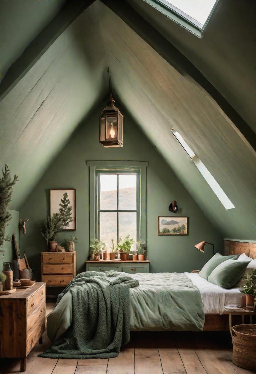 39 Sage Green Farmhouse Bedroom Ideas: Trendy Rustic Chic 42 26. Sage Green Attic Dreamscape-1