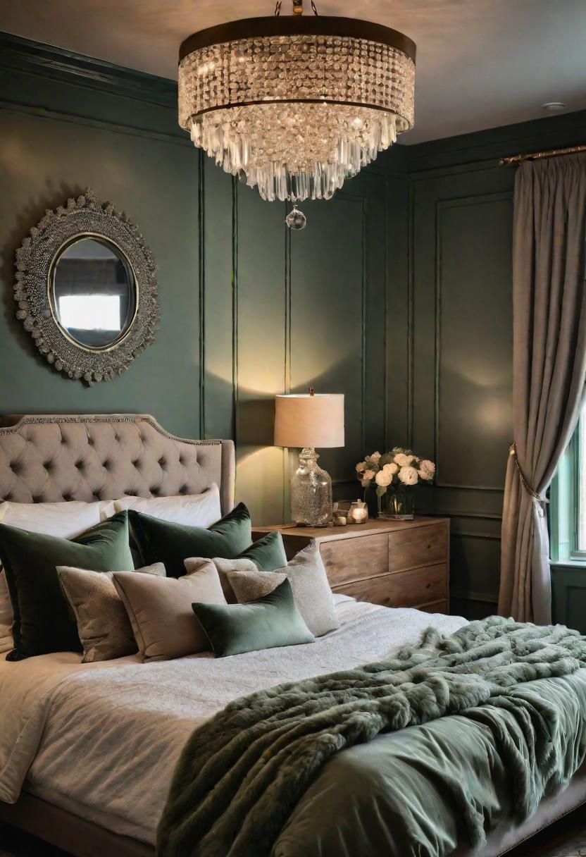39 Sage Green Farmhouse Bedroom Ideas: Trendy Rustic Chic 21 11. Sage Green Bedroom Glamour-0