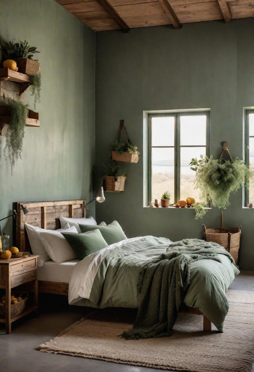 39 Sage Green Farmhouse Bedroom Ideas: Trendy Rustic Chic 45 27. Sage Green Farm Bedroom Design-2