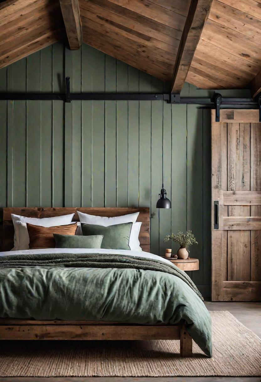 39 Sage Green Farmhouse Bedroom Ideas: Trendy Rustic Chic 32 20. Sage Green Rustic Bedroom Inspo-0