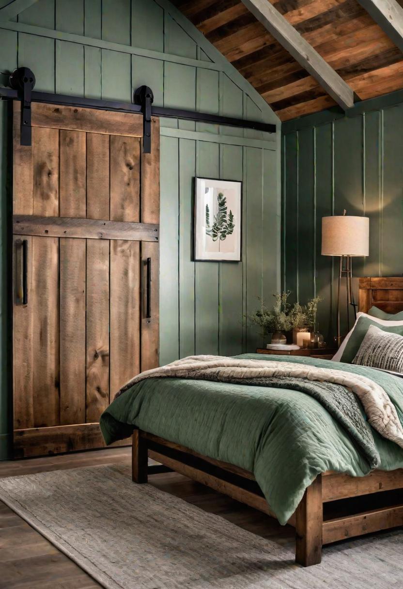 39 Sage Green Farmhouse Bedroom Ideas: Trendy Rustic Chic 33 20. Sage Green Rustic Bedroom Inspo-1