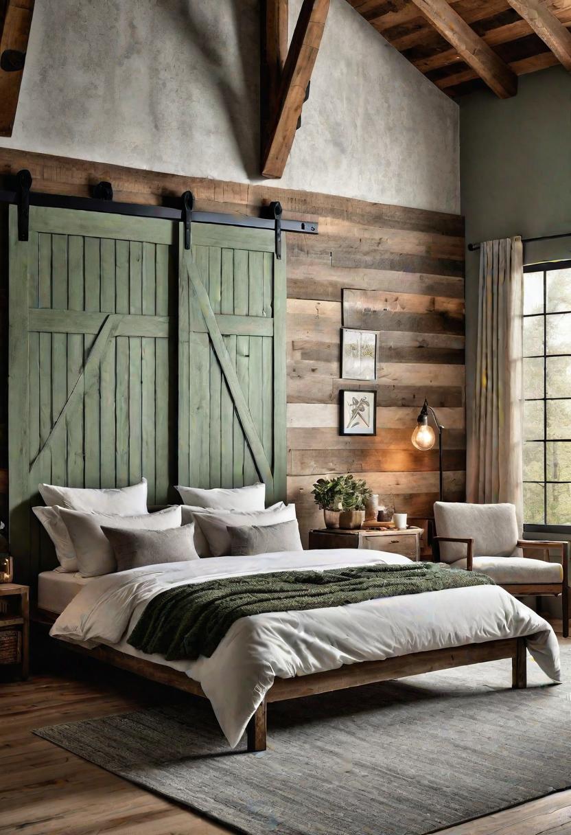 39 Sage Green Farmhouse Bedroom Ideas: Trendy Rustic Chic 34 20. Sage Green Rustic Bedroom Inspo-2