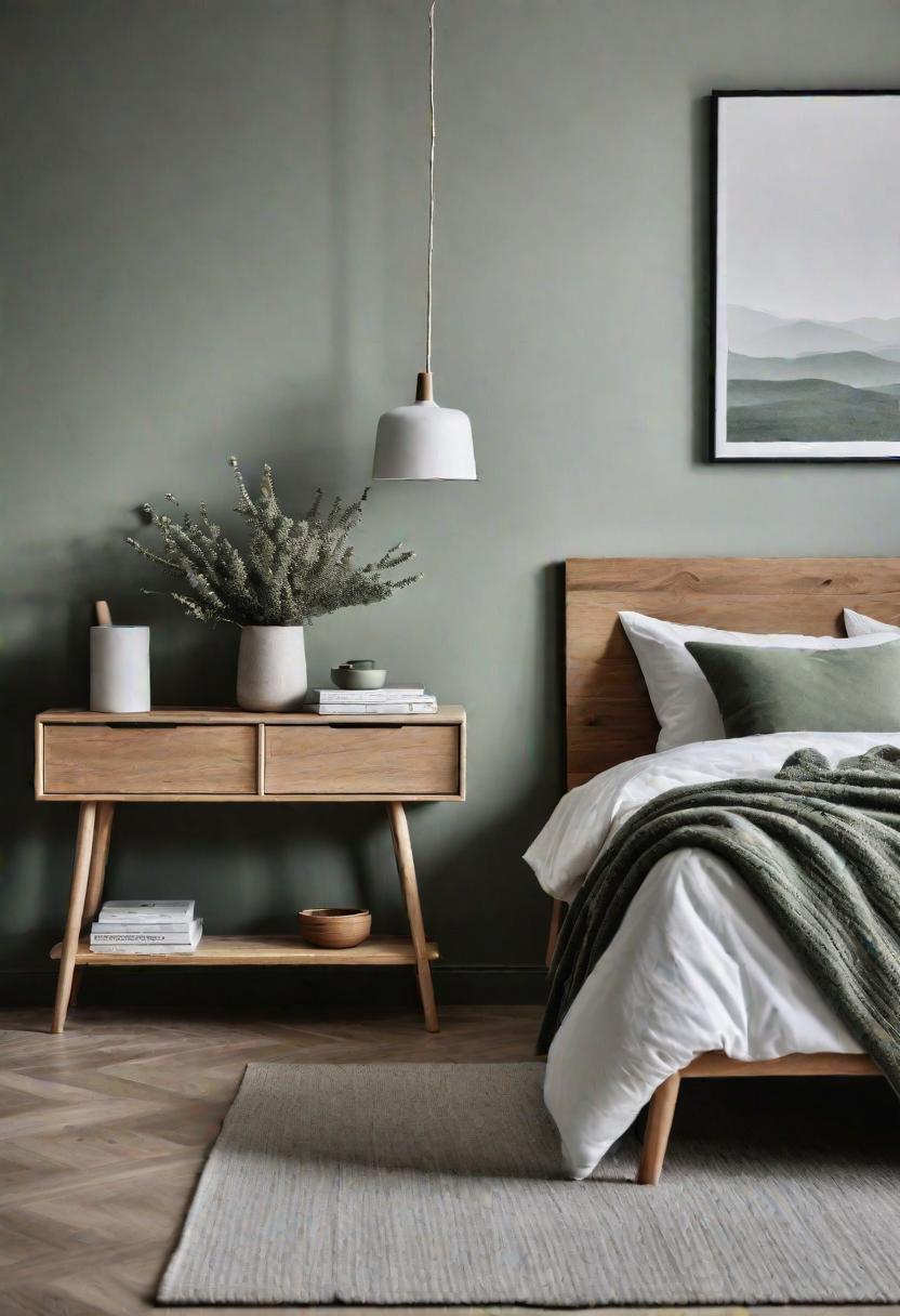 39 Sage Green Farmhouse Bedroom Ideas: Trendy Rustic Chic 20 10. Sage Green Scandinavian Bedroom Bliss-0