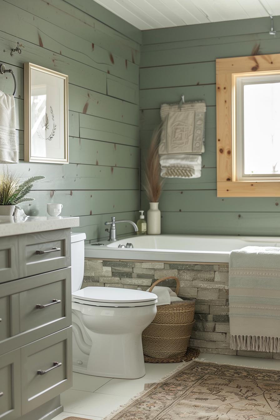 15 beautiful Shiplap bathroom styles to impress your guests 32 15. Sage green zen bathroom-0