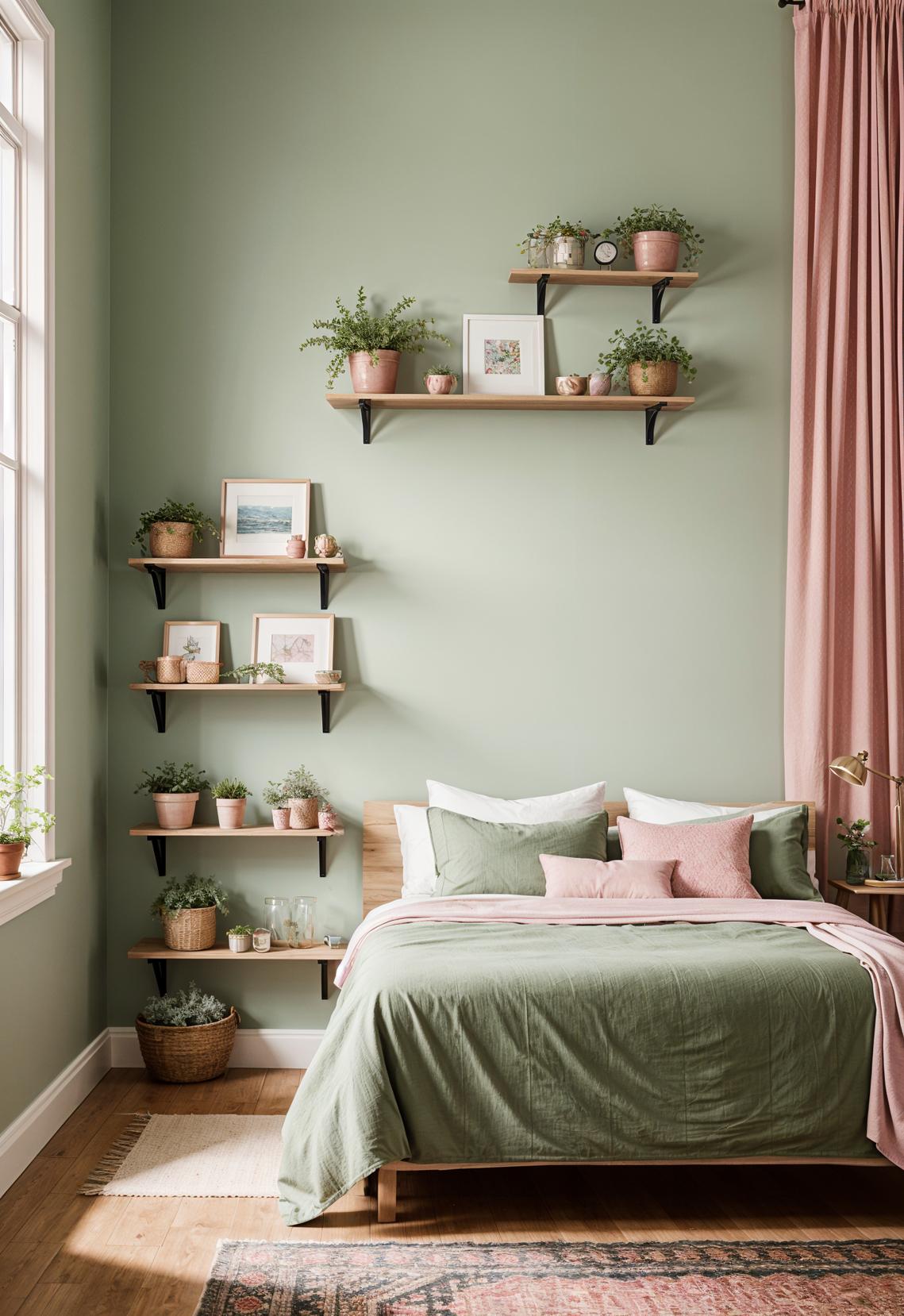 31 Chic Sage Green and Pink Bedroom Inspirations 25 15. Sage Planters with Pink Succulents-0