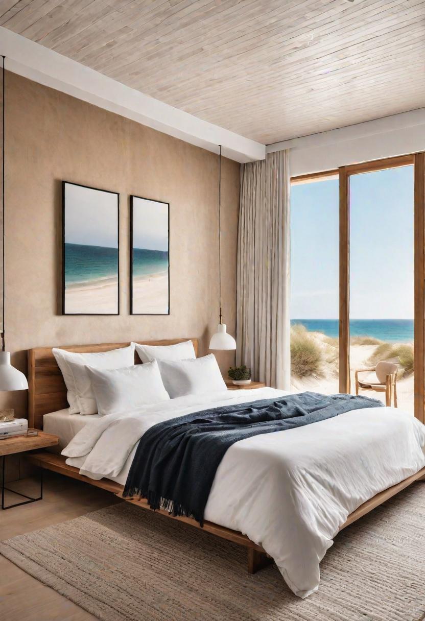 43 Relaxing Coastal Bedrooms for Breezy Retreats 40 38. Sand Dune Minimalist Bedroom-0