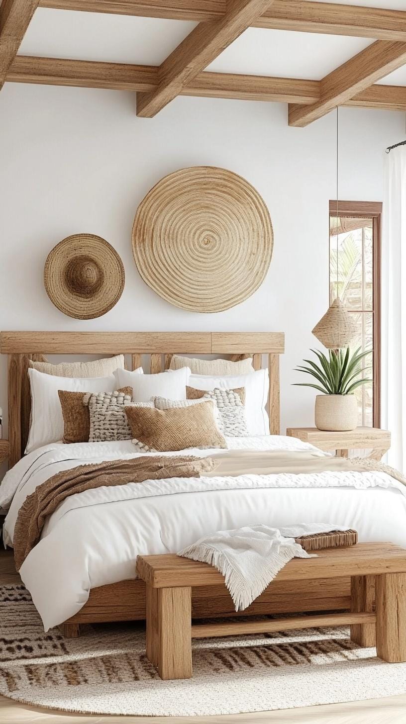 23 Modern Boho bedroom ideas that you will love immediately 43 14. Scandi-Boho combination with Light Woods-1