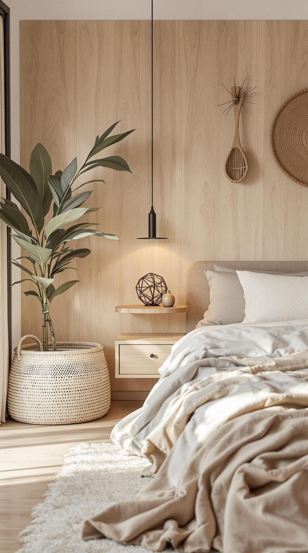 23 Modern Boho bedroom ideas that you will love immediately 44 14. Scandi-Boho combination with Light Woods-2