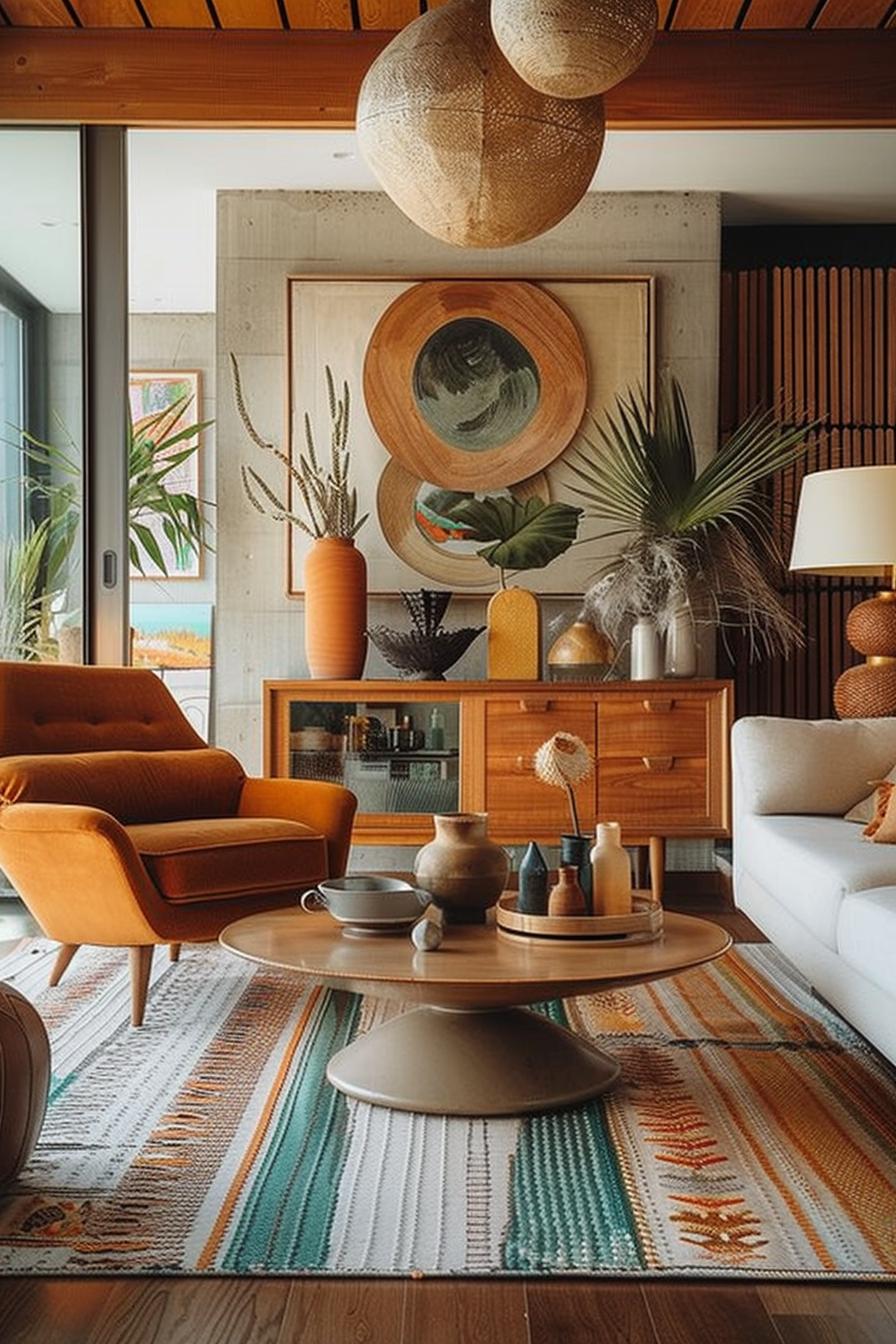 18 colorful in the middle of the century Modern Living Room Designs 40 14. Scandi-McM fusion: clean lines, fat-colored color-0