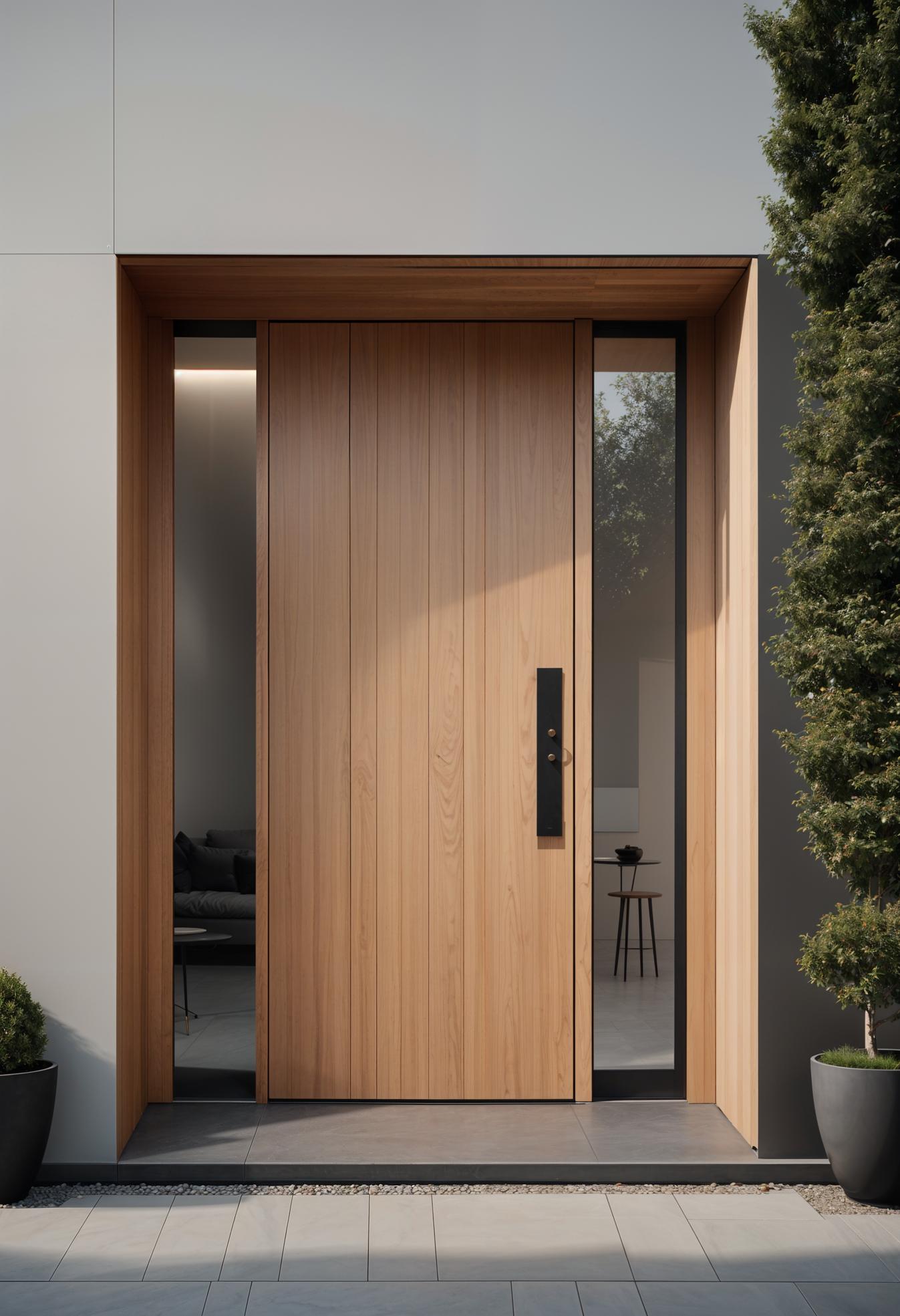 29 Stunning Wooden Door Designs for Main Entrances 4 2. Scandi Minimalist Hidden Handle Door-0