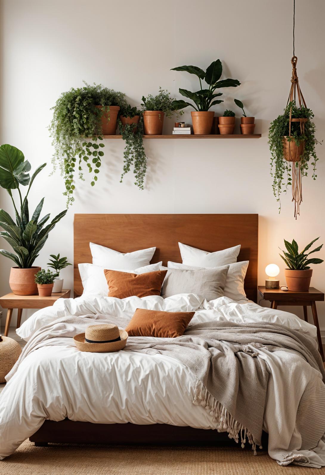 29 wunderschöne neutrale Boho -Schlafzimmer: verträumte und entspannende Räume 10 4. Skandinavische Boho-Fusion: sauber, neutral, grün-0