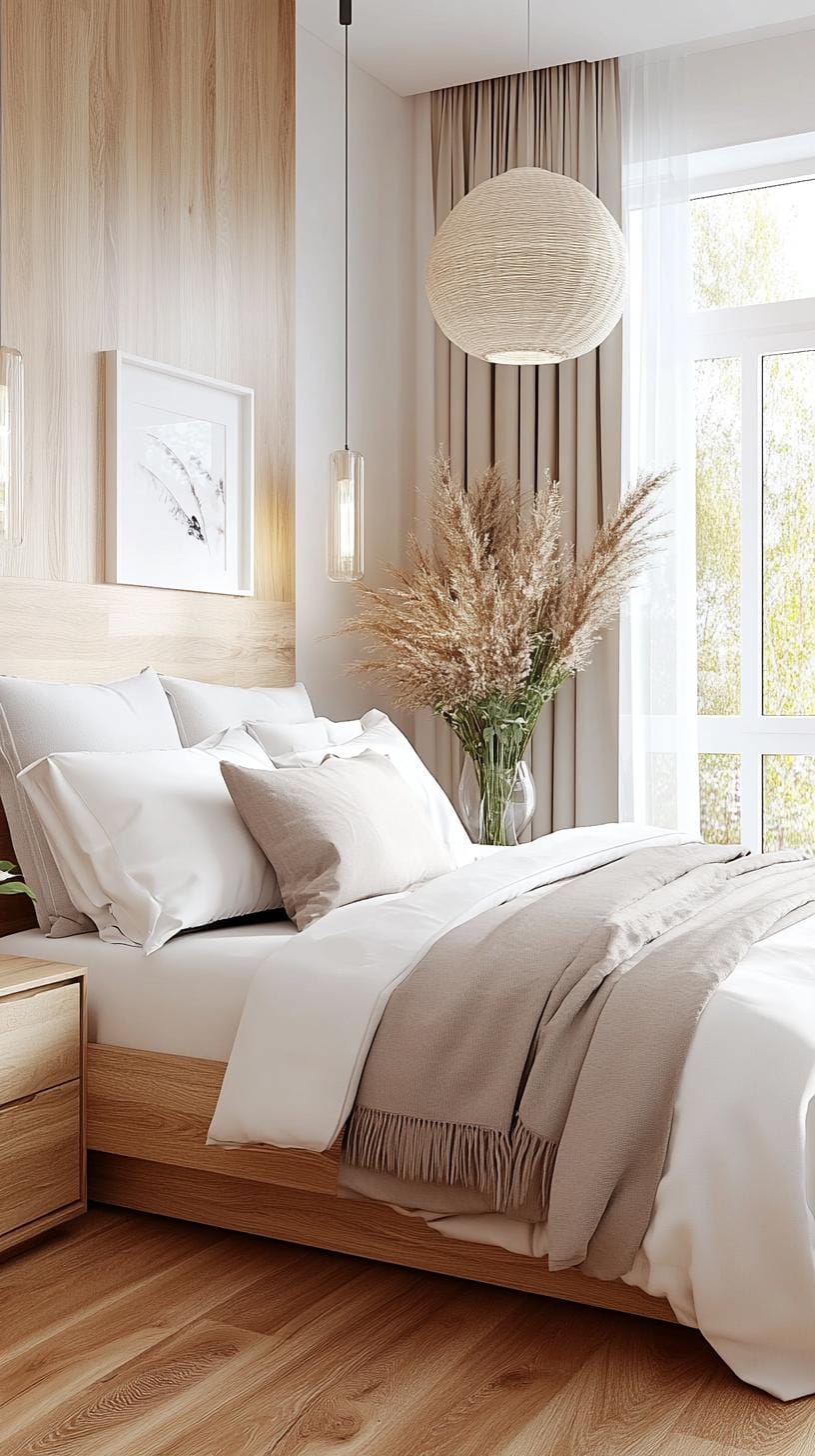 20 new minimalist bedroom ideas to inspire your 2025 refreshment 13 3 .. Scandinavian simplicity: combine muffled pastel tones with elegant, functional furniture-3