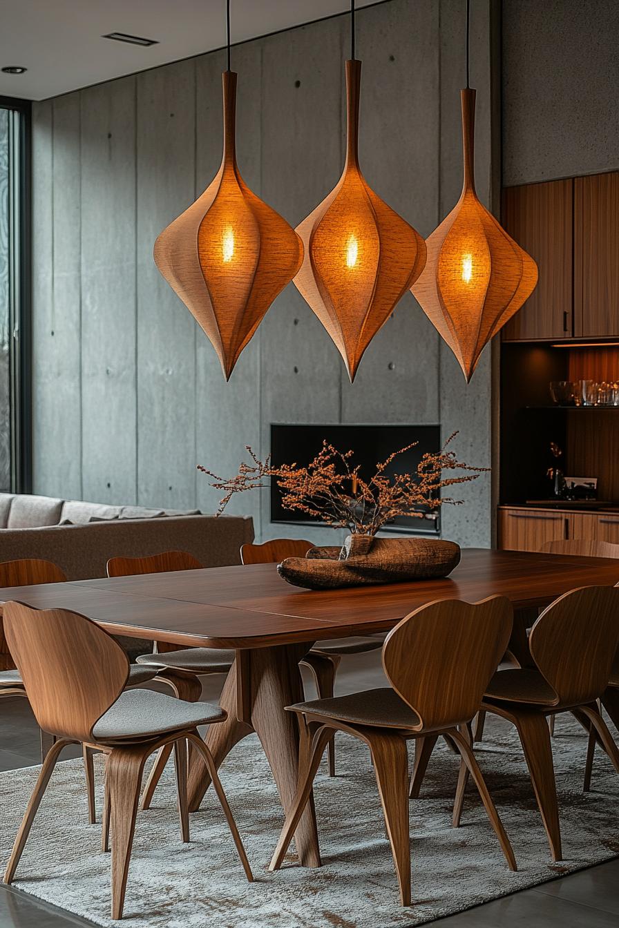 23 breathtaking modern dining tables from the middle of the century, which they worship 14 5. Sculptural trailer lights above the Essen-1