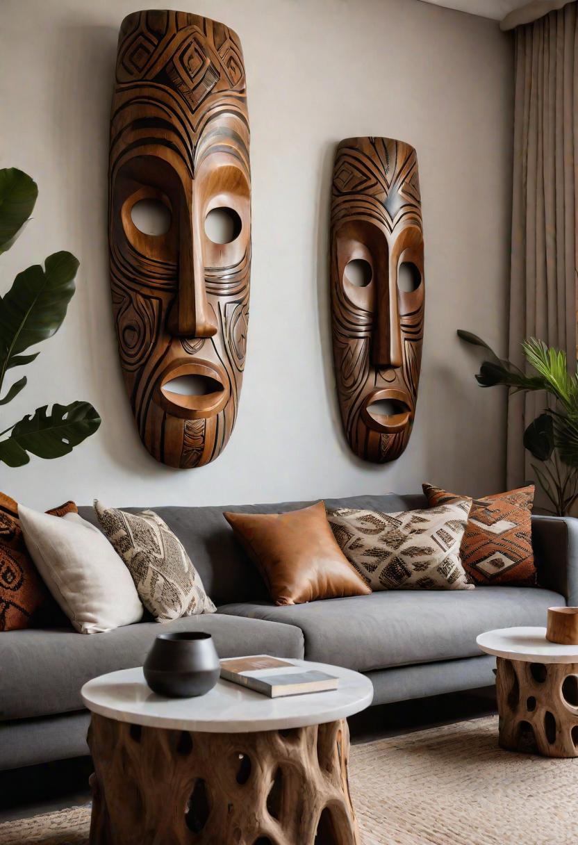 45 Chic & Modern Boho Living Room Ideas To Copy 13 4. Sculptural Tree Trunk Side Tables-3