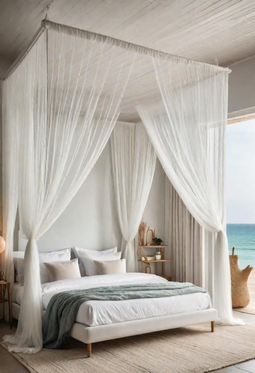 43 Relaxing Coastal Bedrooms for Breezy Retreats 30 28. Sea Foam Canopy Netting Concept-0