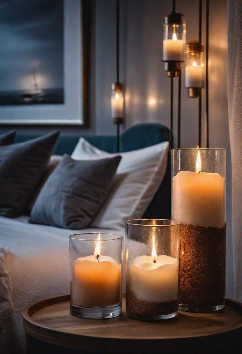 43 Relaxing Coastal Bedrooms for Breezy Retreats 22 20. Sea Salt Candle Mood Lighting-0