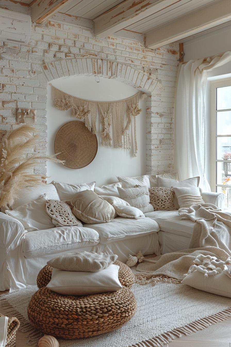 15 breathtaking Boho Coastal living room ideas for a beach house 8 2. Maschel macramé wall decoration ideas-2
