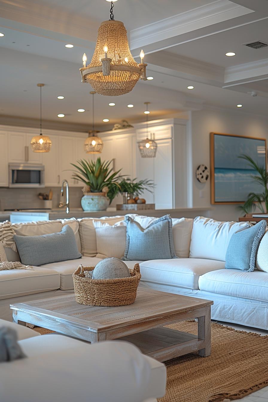 15 aesthetic modern coasts living room ideas 21 8. The chandelier arrangement-0 inspired by the sea