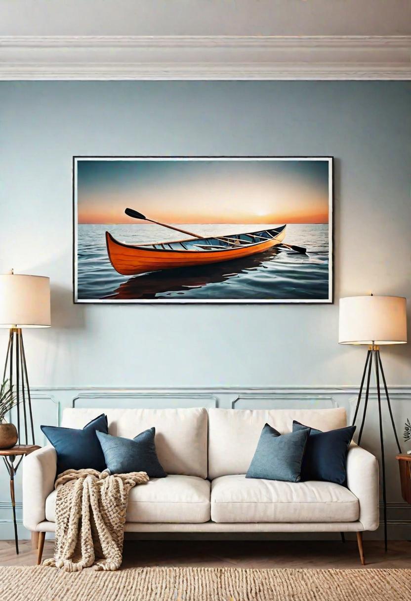 29 Kreativ über den Couch Decor -Ideen, um Ihr Wohnzimmer zu verändern 24 22. Küsten-OAR-Wand Art-0