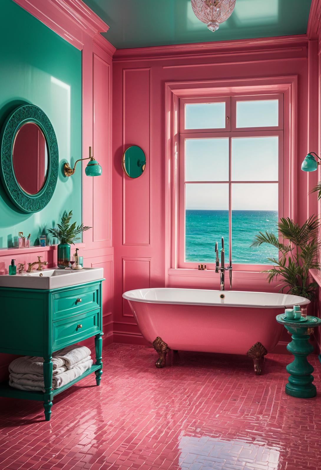 22 trendy pink bathroom designs 28 19. Sea pink and turquoise aesthetic-0